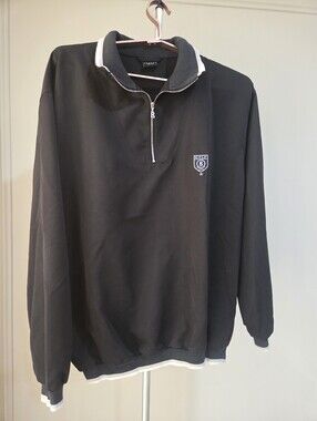 Bogner Black Quarter-Zip Golf Jacket with White Trim Sz.2XL